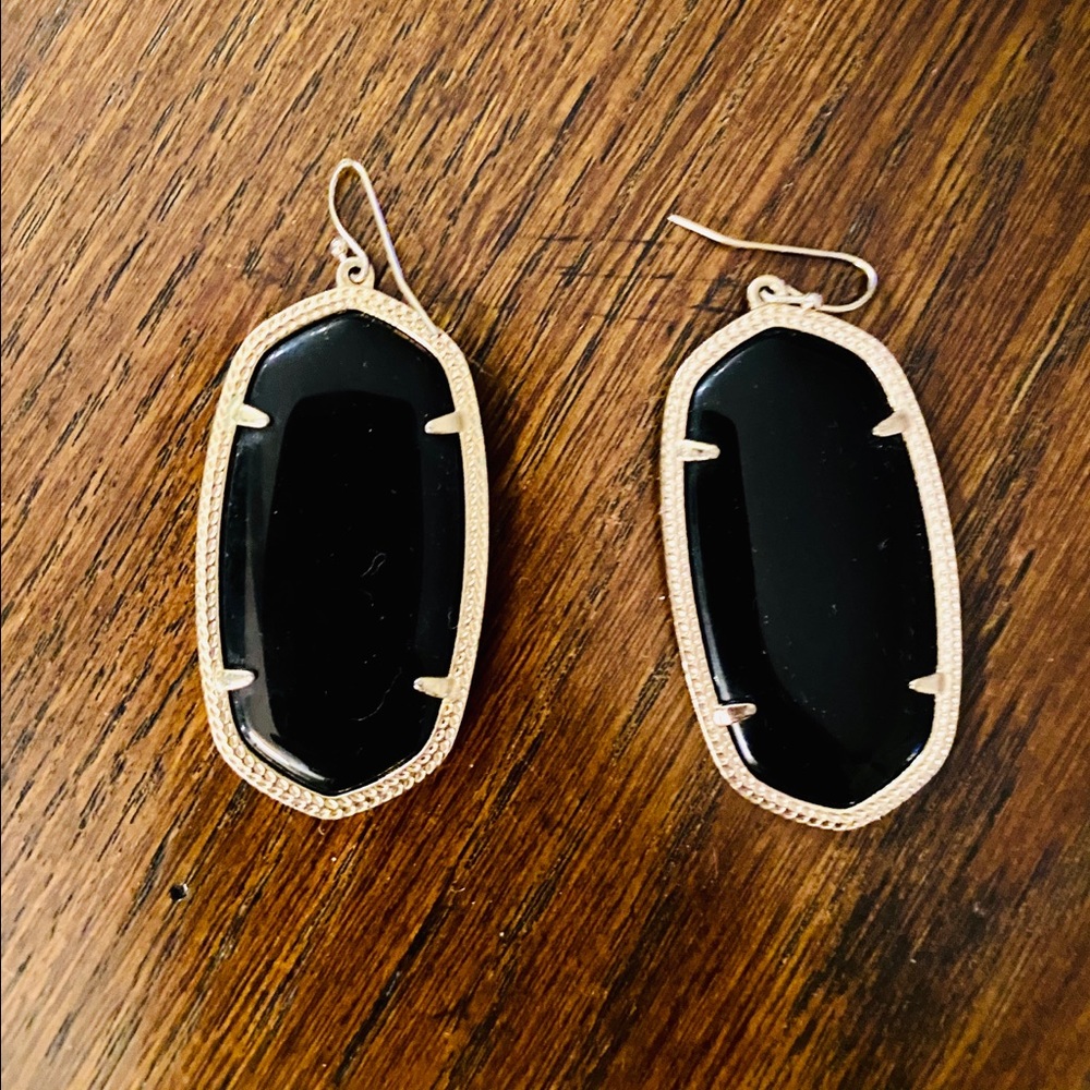 Kendra Scott Elle Drop Earrings Black Opaque